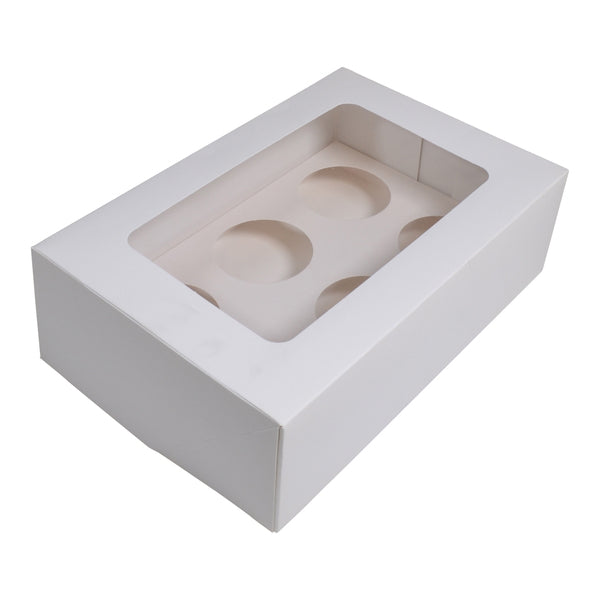 6 Cupcake Box with removable insert - Paperboard (285gsm)