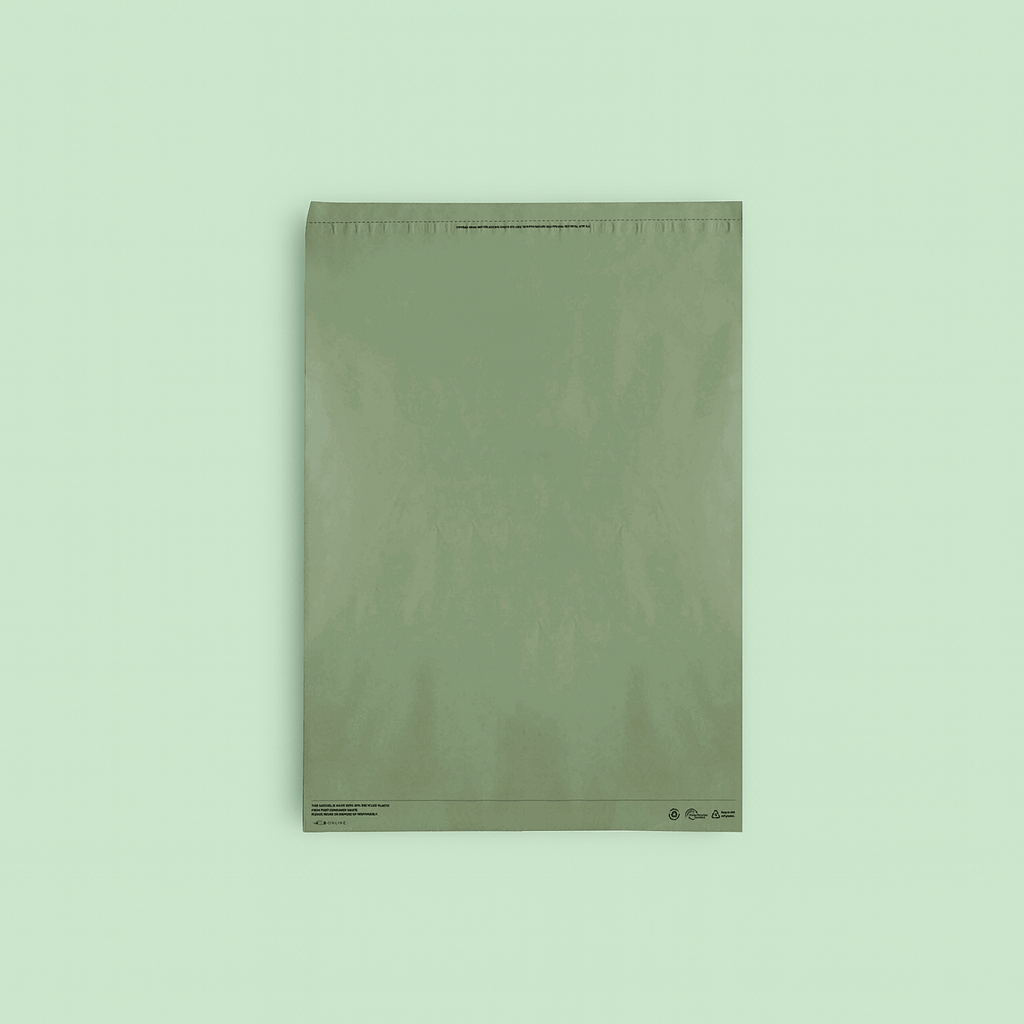 80% Recycled Plastic Courier Mailing Bags - 4 Sizes Pink, Blue & Green - PackQueen