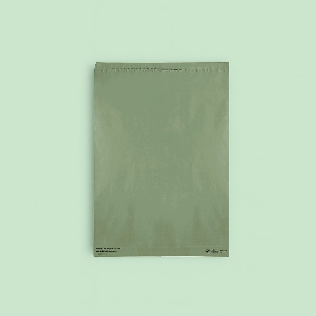 80% Recycled Plastic Courier Mailing Bags - 4 Sizes Pink, Blue & Green