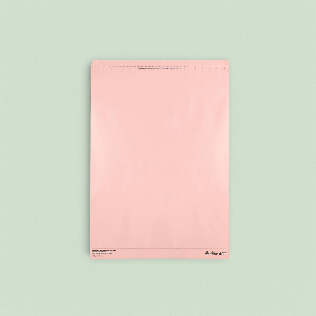 80% Recycled Plastic Courier Mailing Bags - 4 Sizes Pink, Blue & Green
