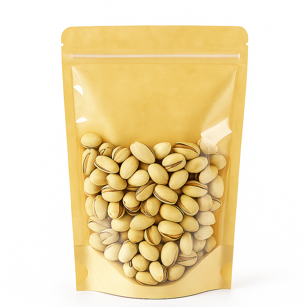 Kraft Paper Stand Up Pouch with Zipper and Clear Window (100 Pack)