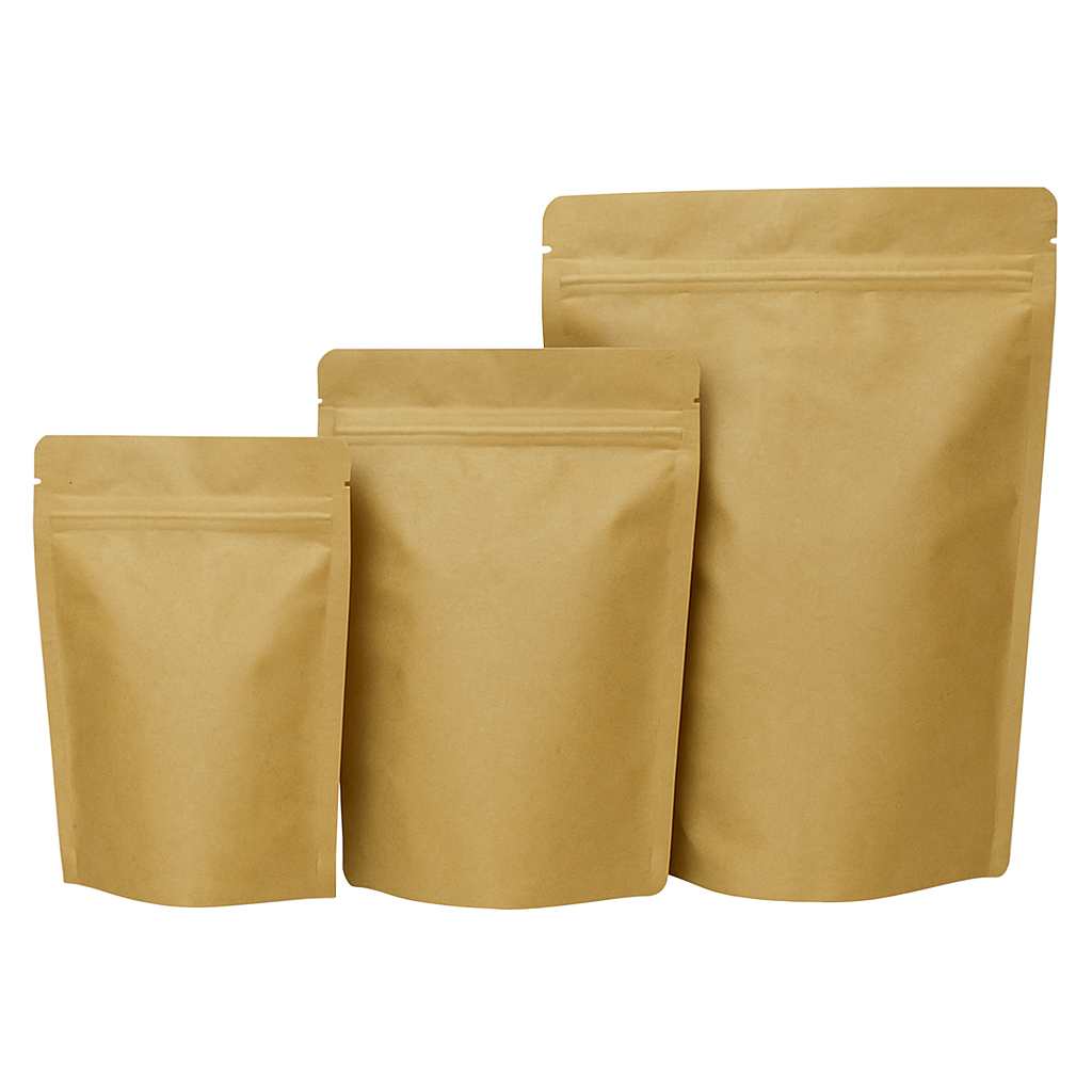Kraft Paper Stand Up Pouch with Zipper (100 Pack)