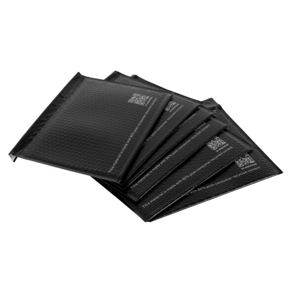 Black Bubble Padded Mailer 80% Post - Consumer Recycled - PackQueen