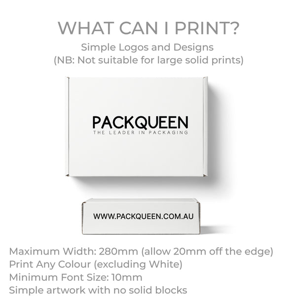 Custom Printed - One Piece Postage & Mailing Box 27277 with Peal & Seal Double Tape - PackQueen
