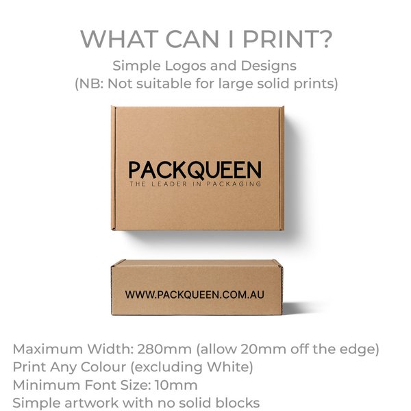 Custom Printed - One Piece Postage & Mailing Box 27277 with Peal & Seal Double Tape - PackQueen