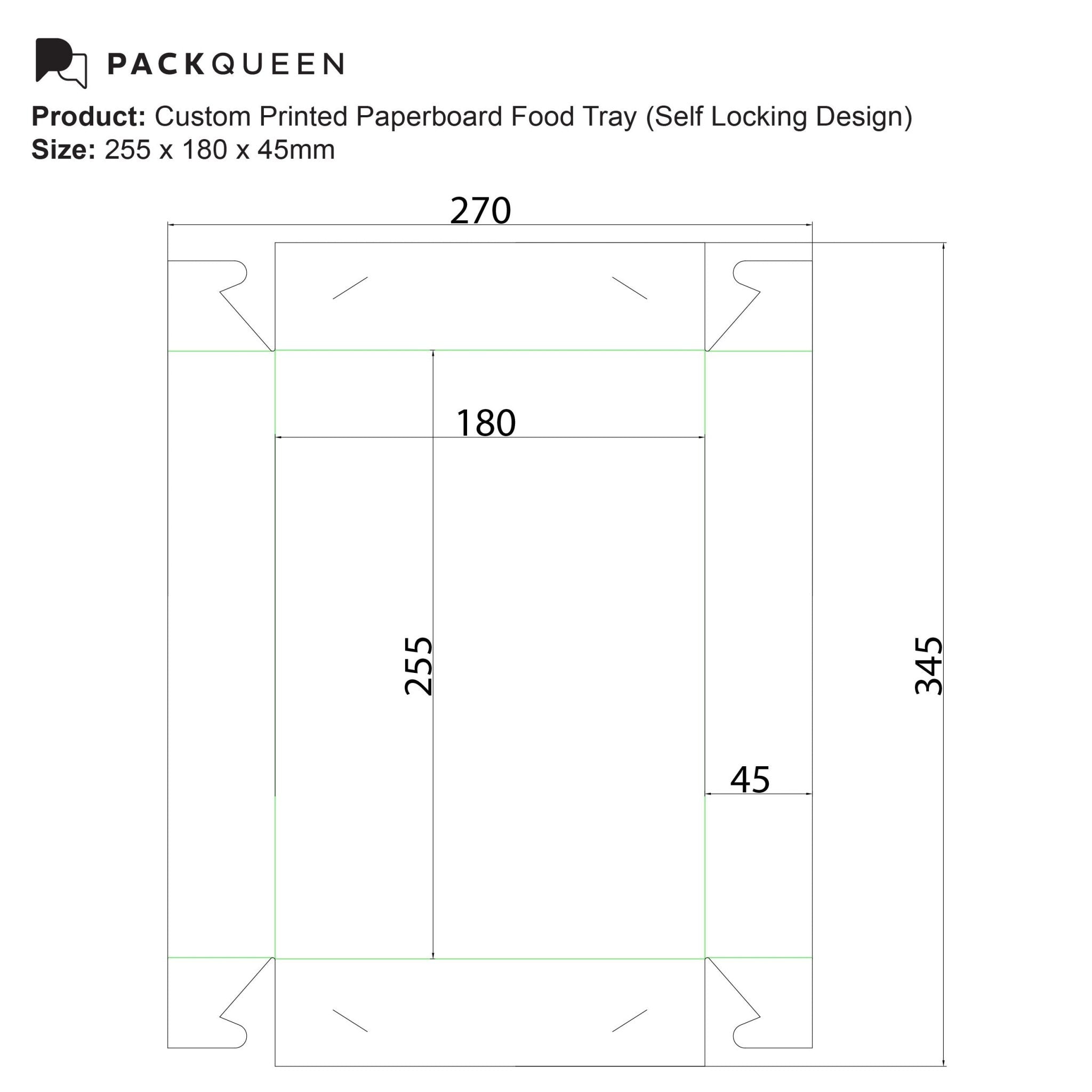 Custom Printed Paperboard Food Tray with Gloss or Matt Lamination - PackQueen