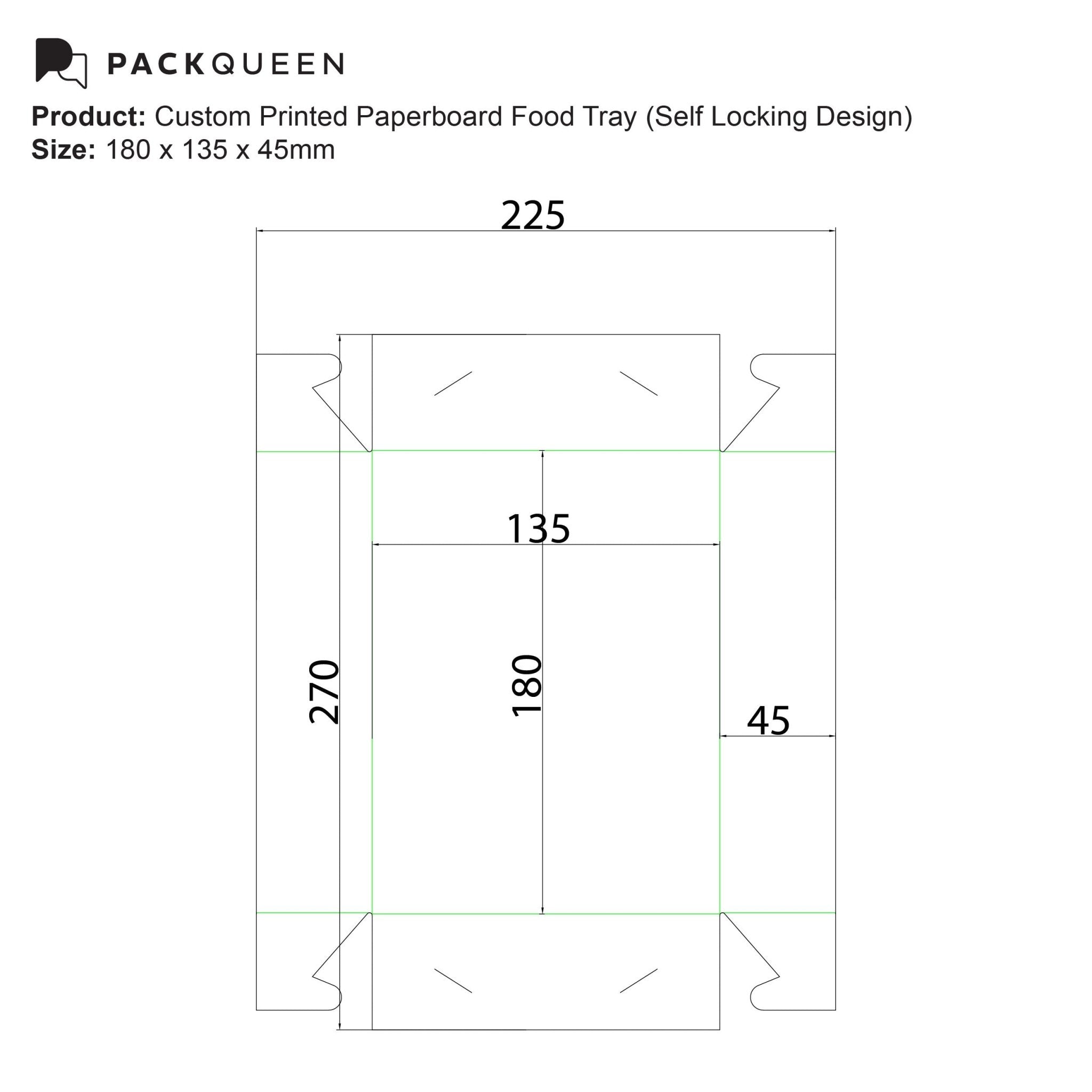 Custom Printed Paperboard Food Tray with Gloss or Matt Lamination - PackQueen