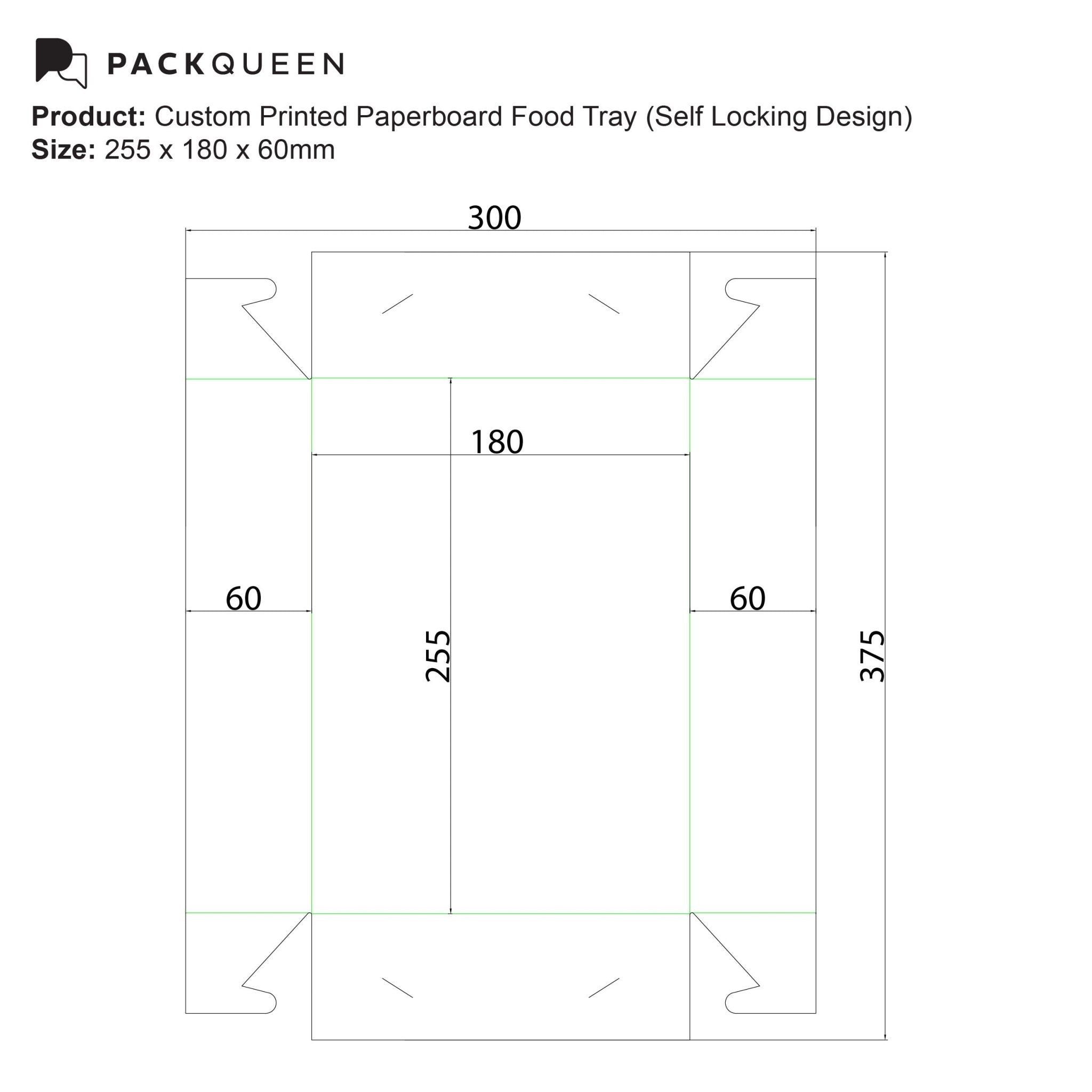 Custom Printed Paperboard Food Tray with Gloss or Matt Lamination - PackQueen