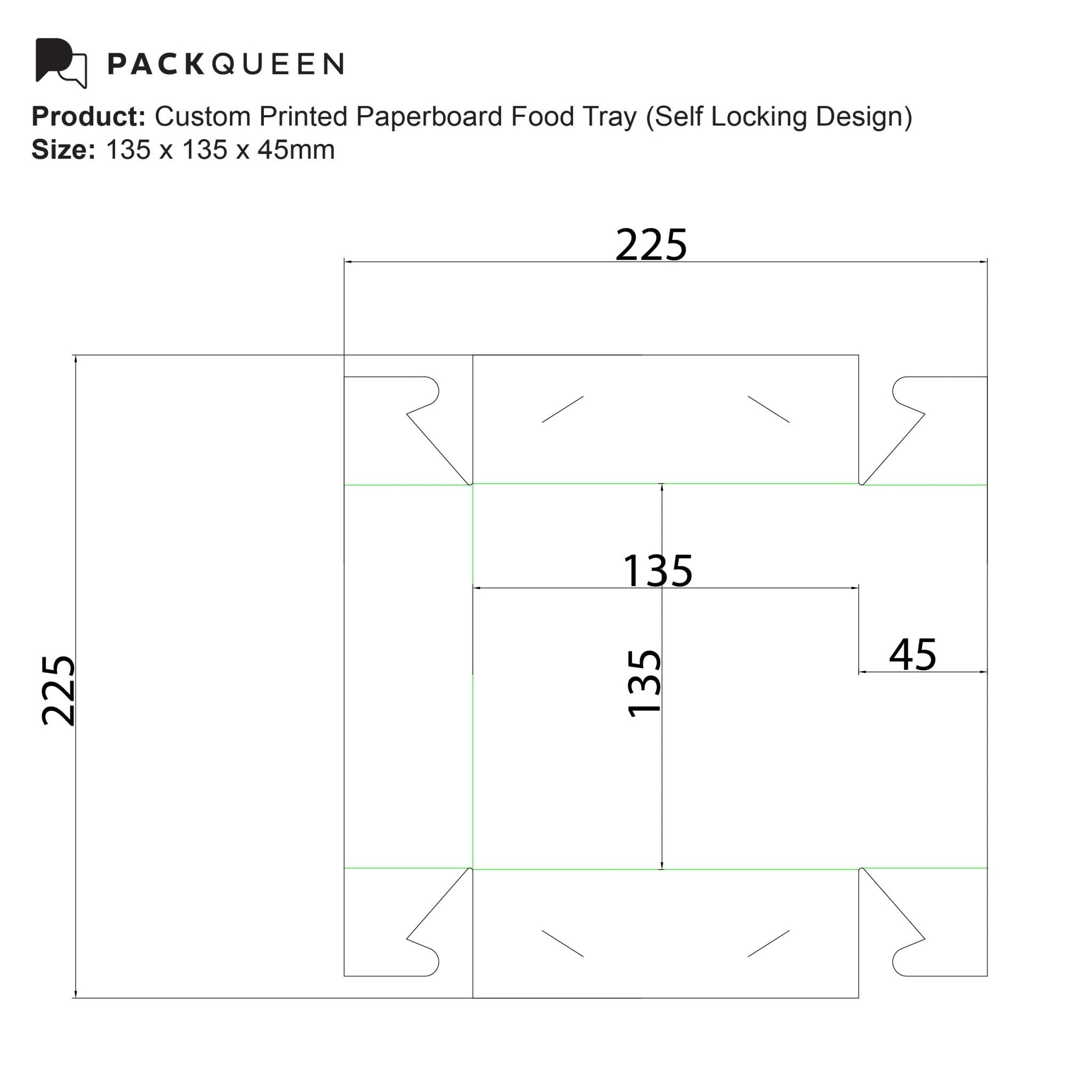 Custom Printed Paperboard Food Tray with Gloss or Matt Lamination - PackQueen