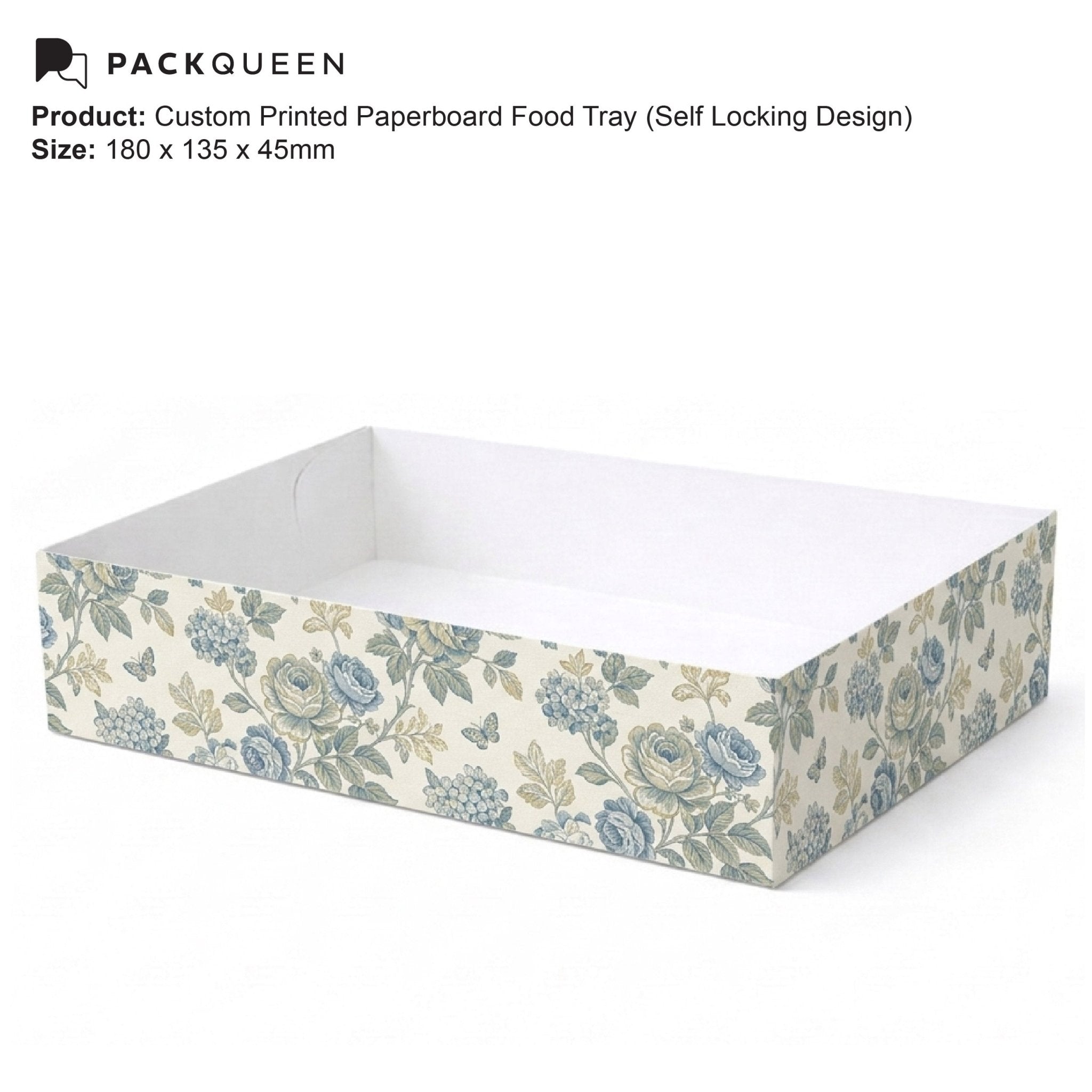 Custom Printed Paperboard Food Tray with Gloss or Matt Lamination - PackQueen