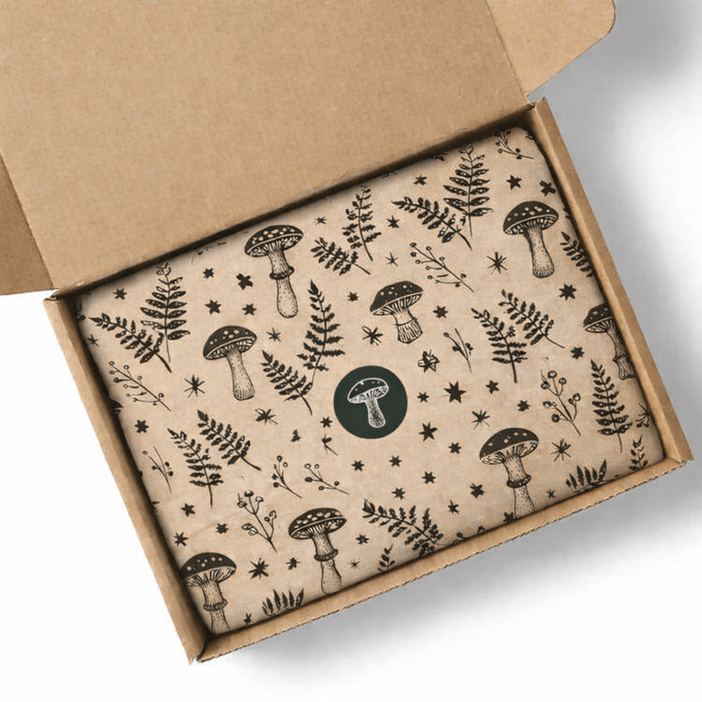 Custom Printed Tissue Paper - 1 Colour Tile Print on Kraft Brown Tissue Paper - PackQueen