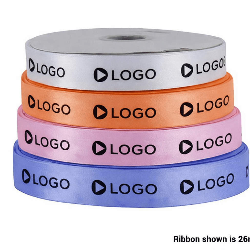 Double Sided Satin Ribbon - One Colour OR CMYK Custom Print (Single Sided) on 90m roll - PackQueen
