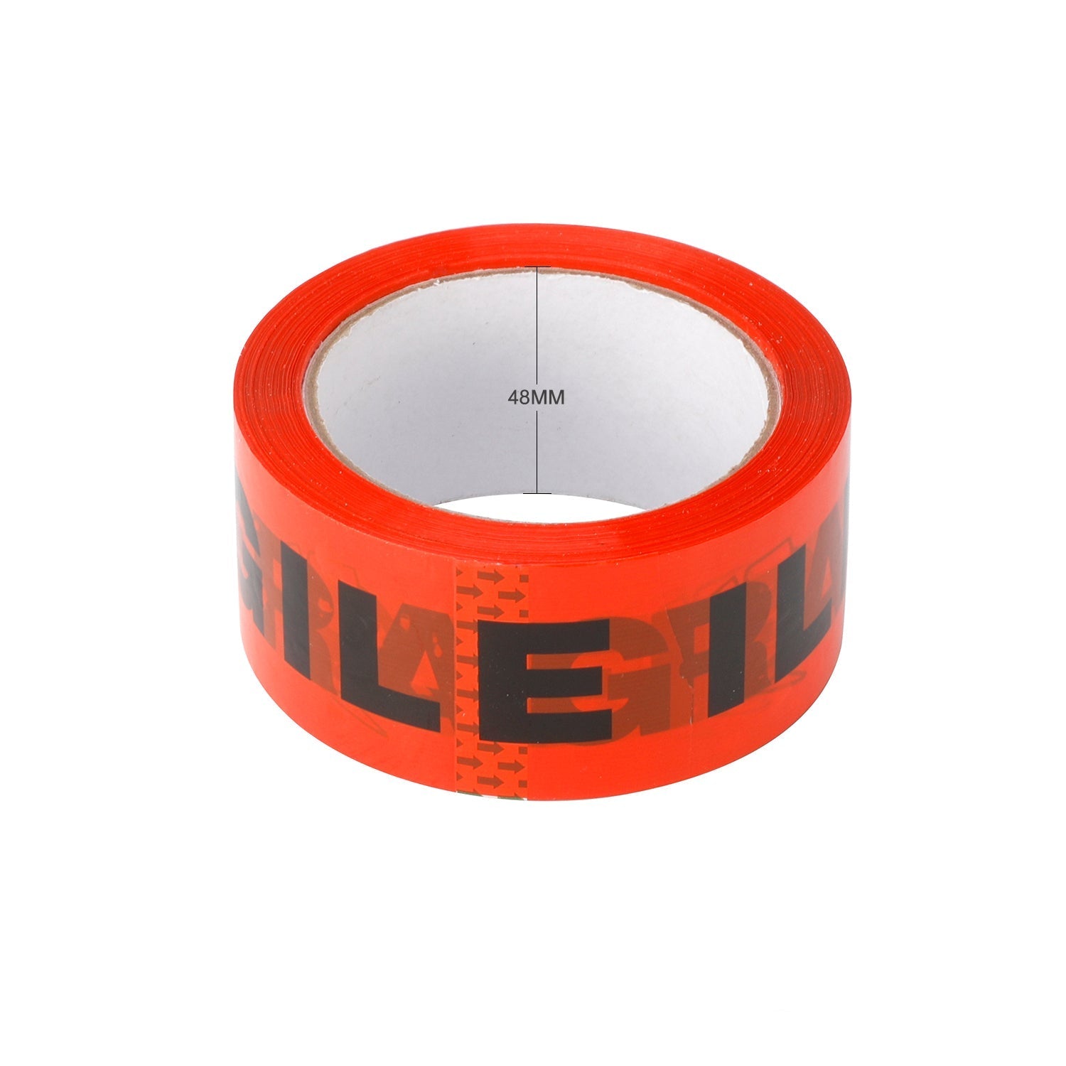 Fragile Adhesive Tape 48mm x 75m Red/Black (36 rolls per carton) - PackQueen