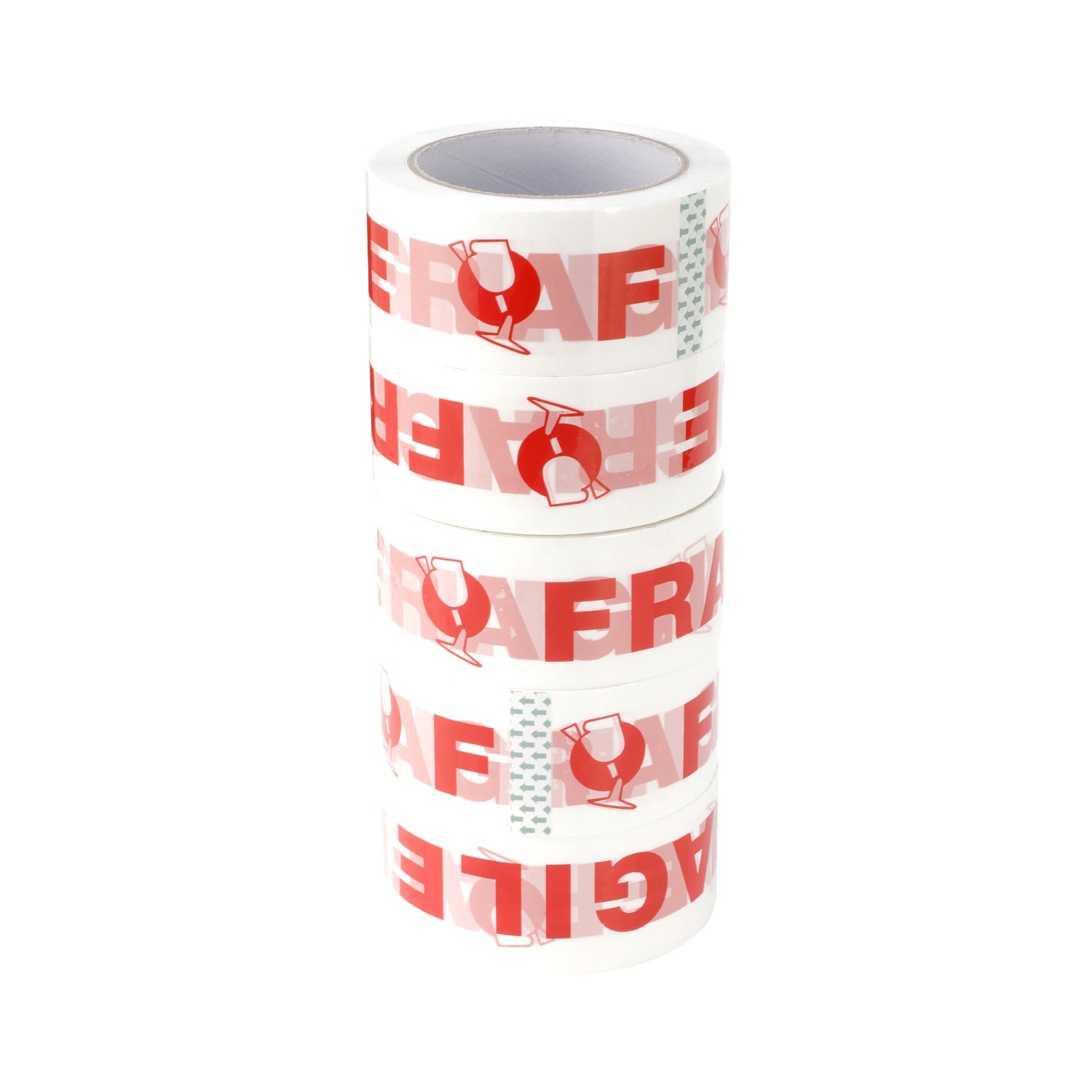 Fragile Adhesive Tape 48mm x 75m White/Red (36 rolls per carton) - PackQueen