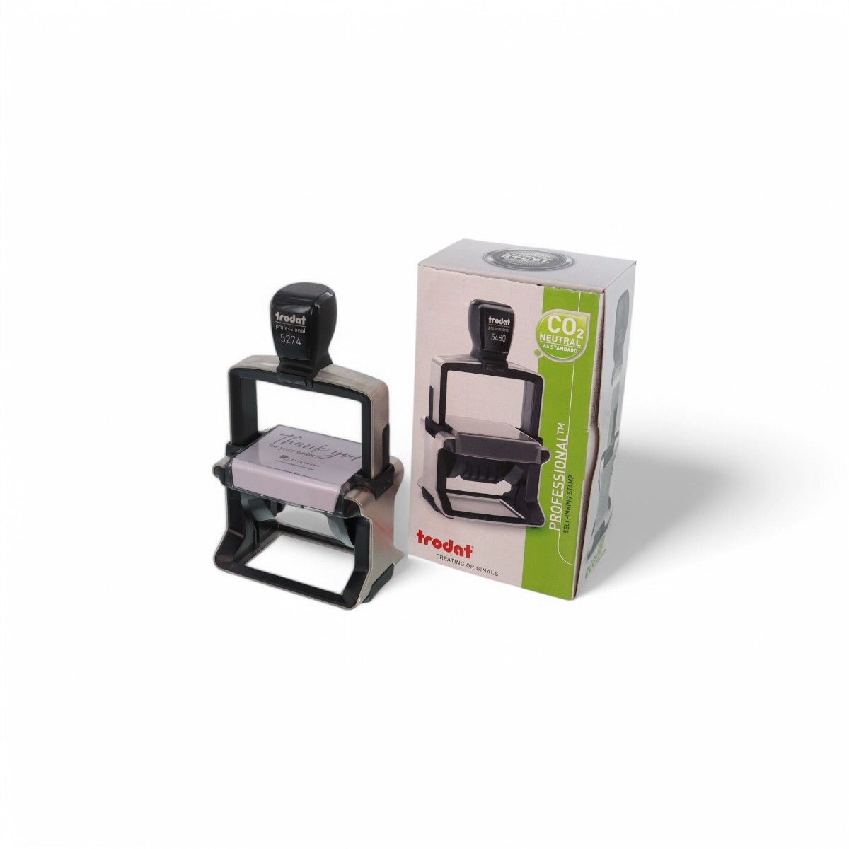 Heavy Duty Self Inking Stamp - Up to 5 Lines of Custom Text or Add Your Own Brand Logo - PackQueen