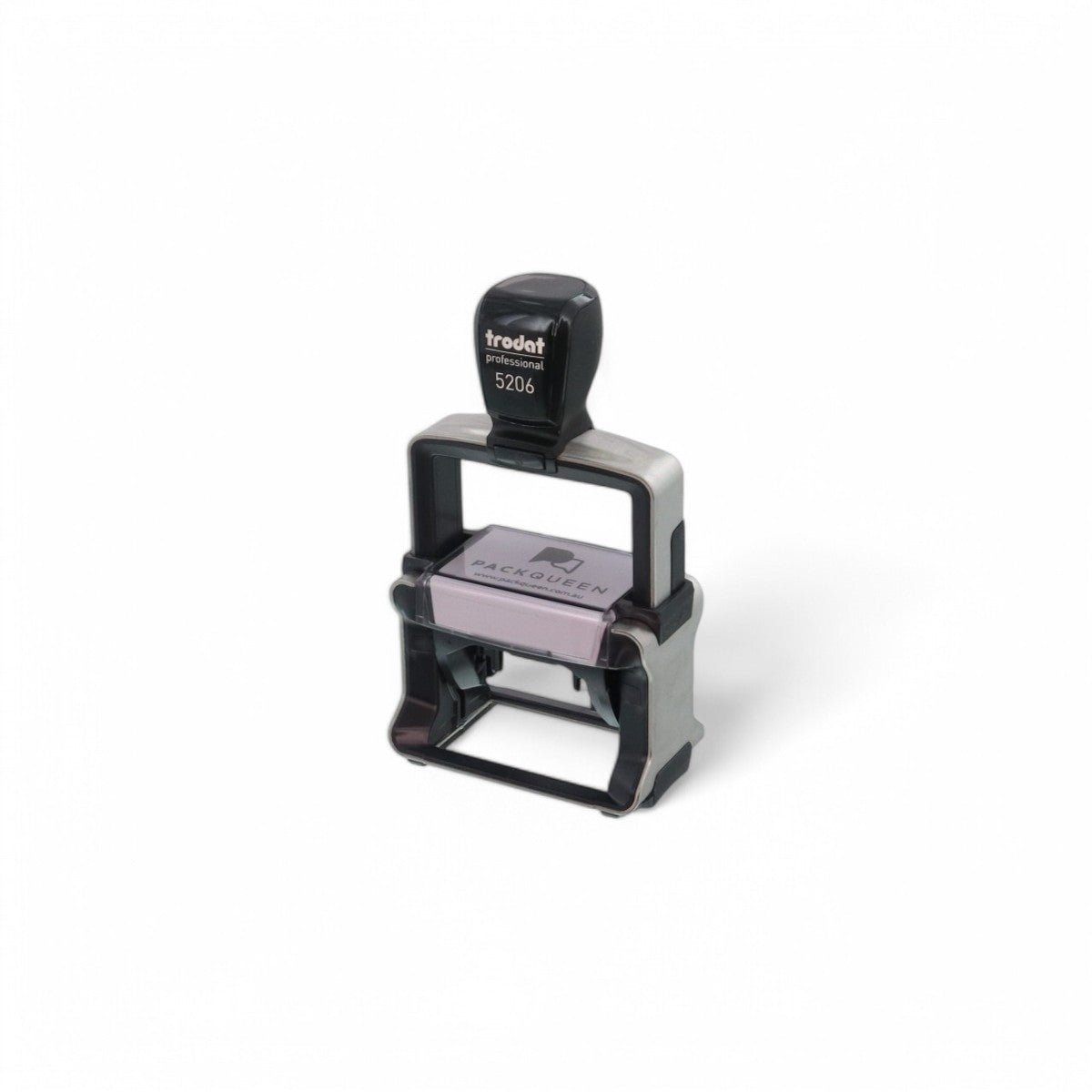 Heavy Duty Self Inking Stamp - Up to 5 Lines of Custom Text or Add Your Own Brand Logo - PackQueen
