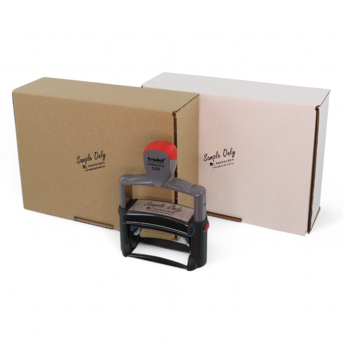 Heavy Duty Self Inking Stamp - Up to 5 Lines of Custom Text or Add Your Own Brand Logo - PackQueen
