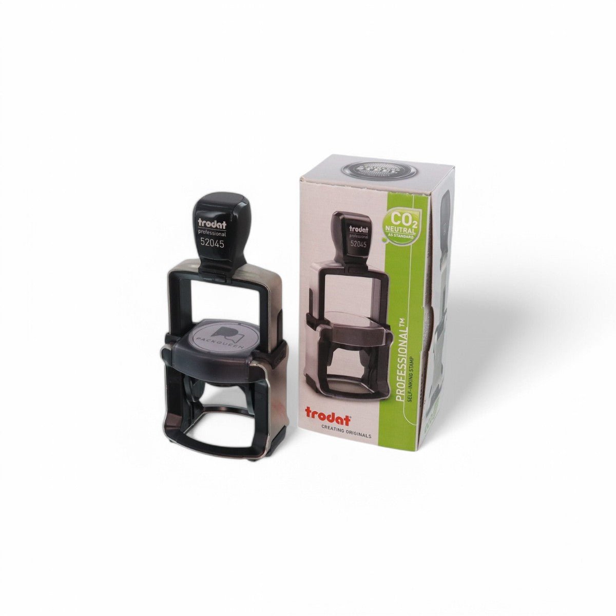 Heavy Duty Self Inking Stamp - Up to 5 Lines of Custom Text or Add Your Own Brand Logo - PackQueen