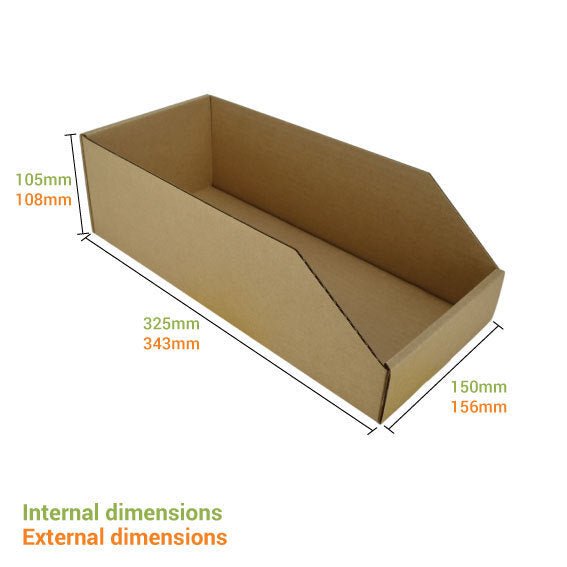 Pick Bin Box & Part Box 17972 (One Piece Self Locking Cardboard Storage Box) - PackQueen