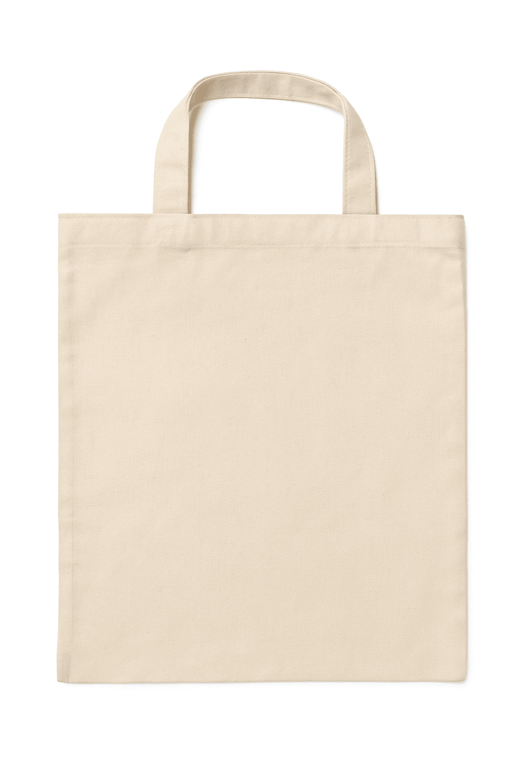 PLAIN SAMPLE - Calico Tote Bags 100% Certified Organic Cotton - 300 x 380mm - 2 Short Handles (17cm Handles) - PackQueen
