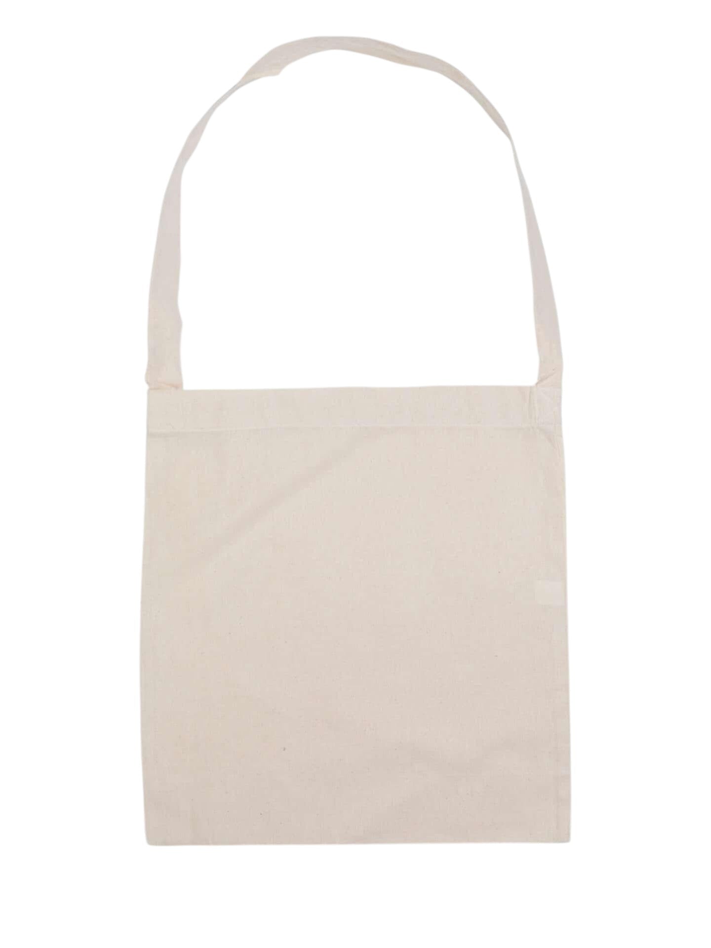 PLAIN SAMPLE - Calico Tote Bags 100% Certified Organic Cotton - 360 x 360mm - 1 Long Handle (49cm Handle) - PackQueen