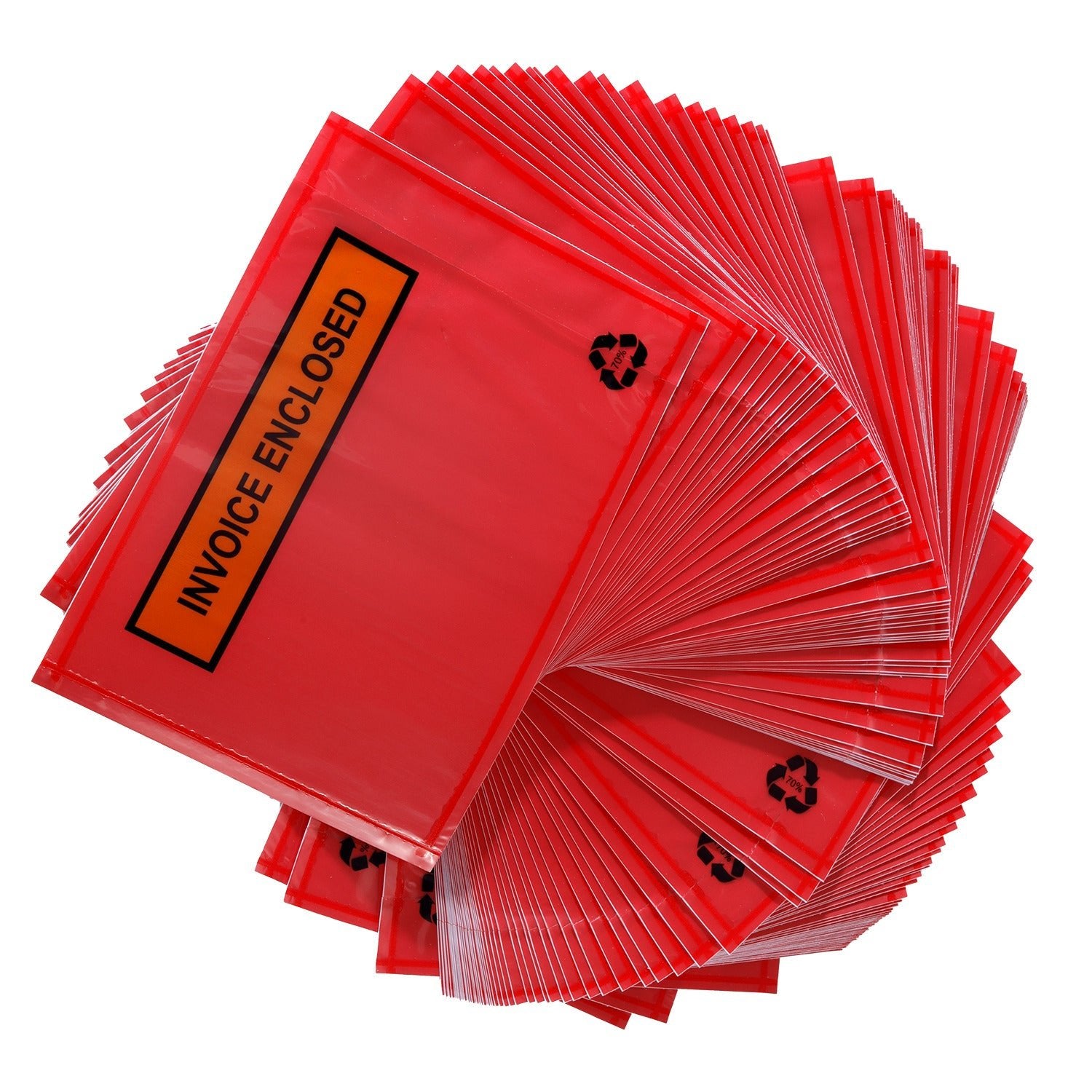 Printed Red Invoice Enclosed 115x165mm 1000pcs/CTN 70% Post Consumer Recycled - PackQueen