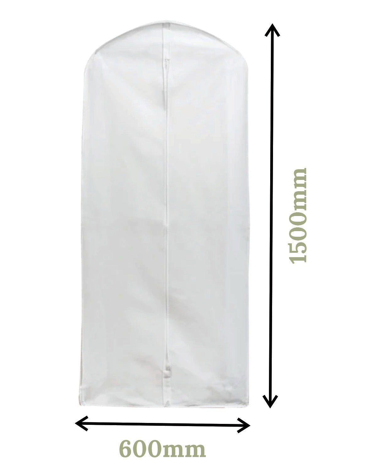 SAMPLE - Non Woven White Garment Bag/Dress Cover - PackQueen