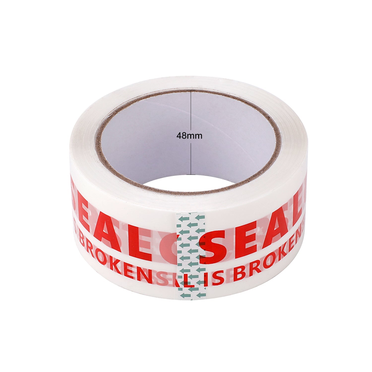 Security Seal Adhesive Tape 48mm x 75m Red/White (36 rolls per carton) - PackQueen