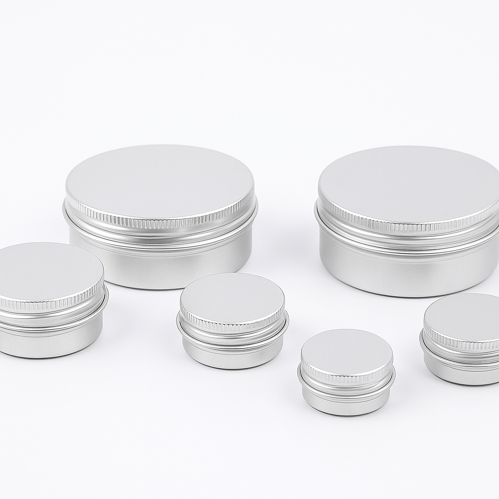 Silver Aluminum Tin Jar and Screw Cap - PackQueen