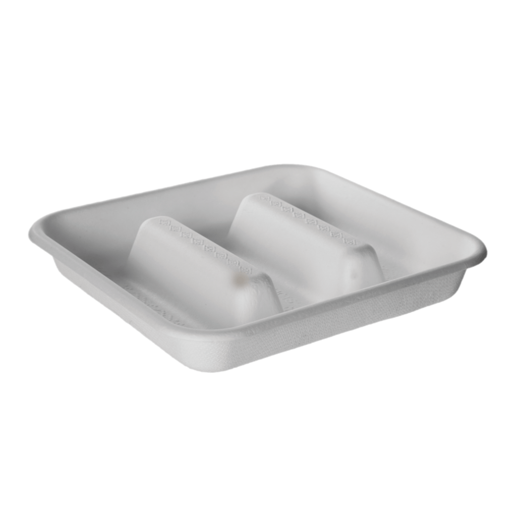 Sugarcane Square Taco Tray (Vanguard) 184 x 171 x 25 (White 300 Pack) - PackQueen