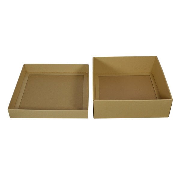 Two Piece 300mm Square Cardboard Gift Box - 100mm High - PackQueen