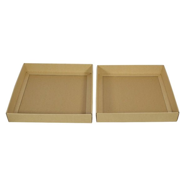 Two Piece 300mm Square Cardboard Gift Box - 50mm High - PackQueen