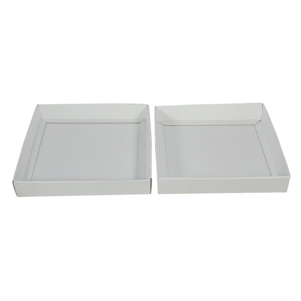 Two Piece 300mm Square Cardboard Gift Box - 50mm High - PackQueen