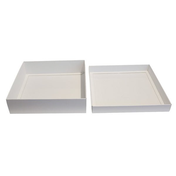 Two Piece 400mm Square Cardboard Gift Box - 100mm High - PackQueen