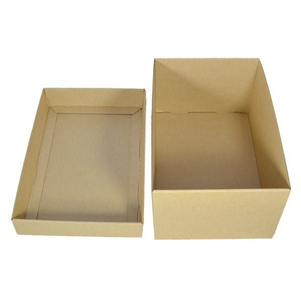 Two Piece Cardboard Shoe Box - 150mm High - Base & Lid - PackQueen