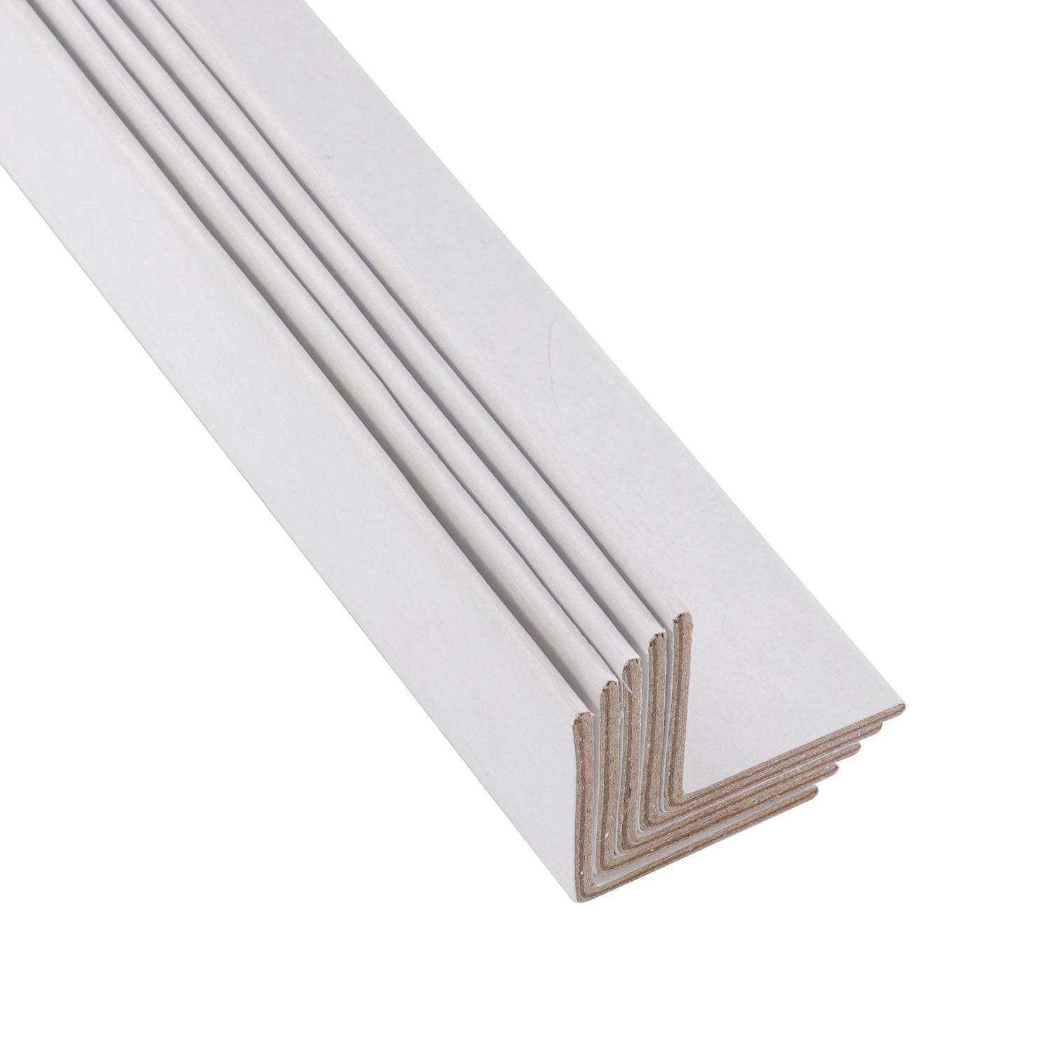White Cardboard Edge Protectors 50x50x1000mm 3.5mm - 25 Pack - PackQueen