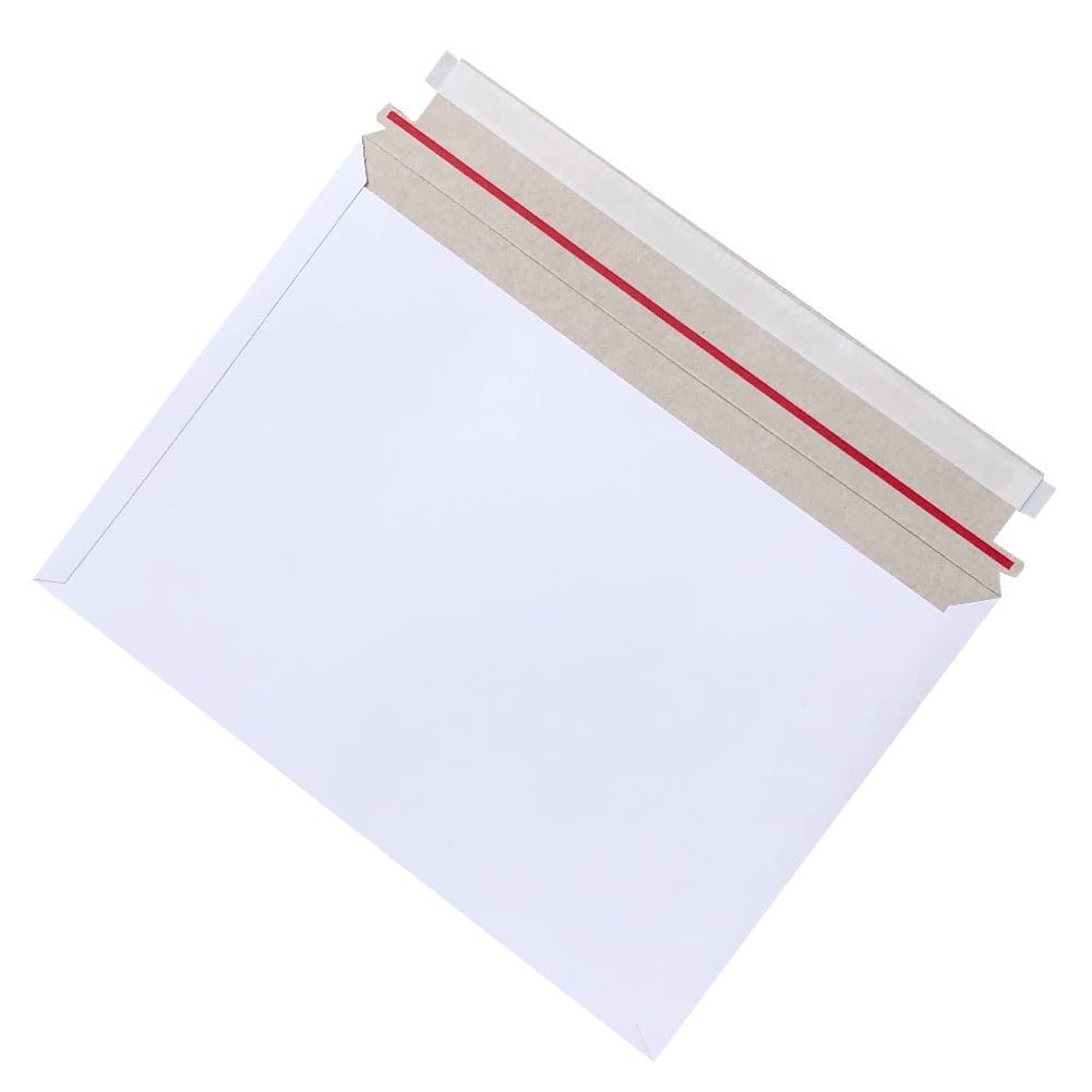 White Semi Gloss Rigid Envelopes 300gsm with Peal & Seal Strip - PackQueen