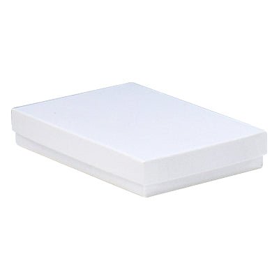 100 PACK - Cotton Fill Box Long - Gloss White 132 x 95 x 22mm - PackQueen