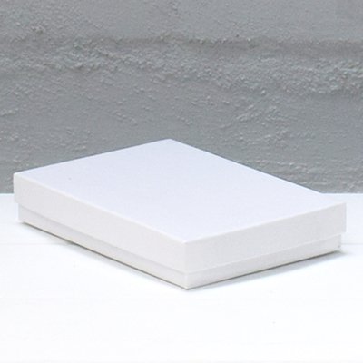 100 PACK - Cotton Fill Box Long - Gloss White 132 x 95 x 22mm - PackQueen