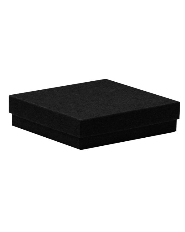 100 PACK - Cotton Fill Box Long - Kraft Black 132 x 95 x 22mm - PackQueen