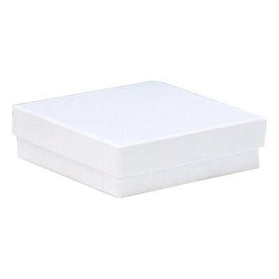 100 PACK - Cotton Fill Box Medium - Gloss White 89 x 89 x 25mm - PackQueen