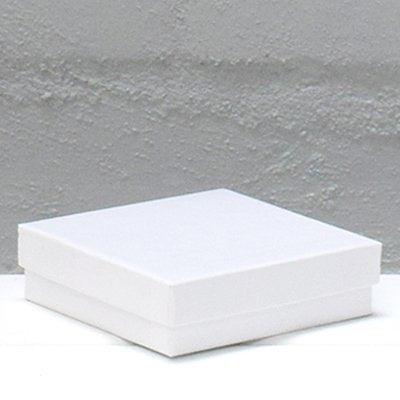 100 PACK - Cotton Fill Box Medium - Gloss White 89 x 89 x 25mm - PackQueen
