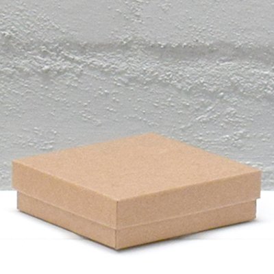 100 PACK - Cotton Fill Box Medium - Kraft Brown 89 x 89 x 25mm - PackQueen