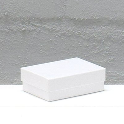 100 PACK - Cotton Fill Box Small - Gloss White 54 x 79 x 25mm - PackQueen