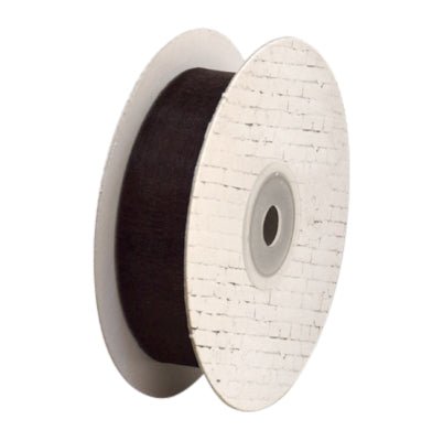 25mm Cut Edge Organza Ribbon - Black (25mm x 45 Metres) - PackQueen