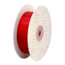 25mm Cut Edge Organza Ribbon - Red (25mm x 45 Metres) - PackQueen