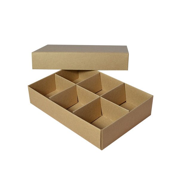 6 Macaroon & Choc Box - Paperboard (Base, Insert & Lid) - PackQueen