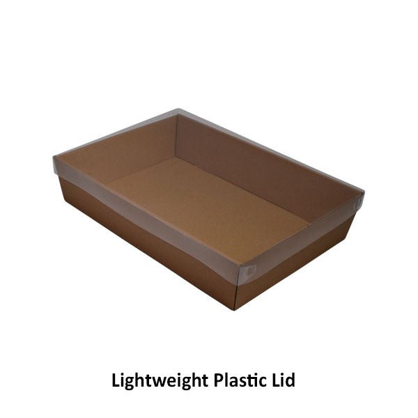 80mm High Medium Rectangle Catering Tray - with optional clear lid (Lid purchased separately) - PackQueen