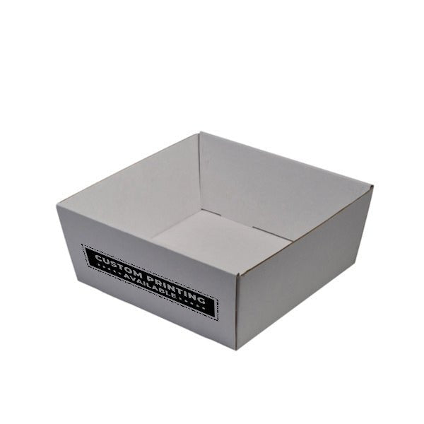 80mm High Medium Square Catering Tray - with optional clear lid (Lid purchased separately) - PackQueen