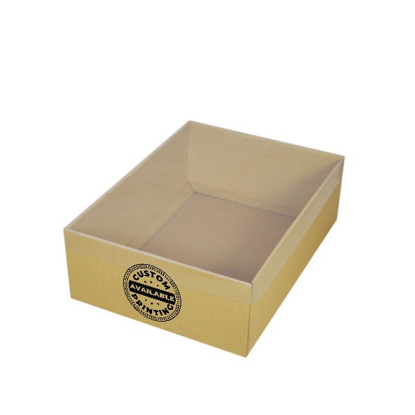 A4 Cardboard Gift Box with Clear Lid - 100mm High - PackQueen